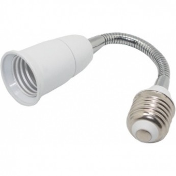 Переходник гибкий ECOLA BASE A7F17WEAY с цоколя E27 на E27, 150мм, белый Переходник гибкий ECOLA BASE A7F17WEAY с цоколя E27 на E27, 150мм, белый