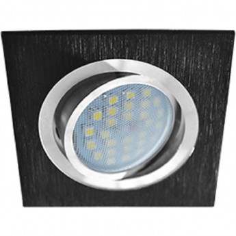 Светильник ECOLA MR16 DL205 GU5.3 встр. литой поворотный Квадрат Шлифованный черный / Хром 25x92x92 Светильник ECOLA MR16 DL205 GU5.3 встр. литой поворотный Квадрат Шлифованный черный / Хром 25x92x92