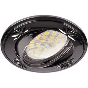 Светильник ECOLA MR16 DL21 GU5.3 встр. литой поворотный искр. гравир. Четыре цветка Черный Хром 23x84 Светильник ECOLA MR16 DL21 GU5.3 встр. литой поворотный искр. гравир. Четыре цветка Черный Хром 23x84