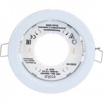 Встраиваемый светильник ECOLA GX53 H4 DOWNLIGH FW53H4ECB белый Встраиваемый светильник ECOLA GX53 H4 DOWNLIGH FW53H4ECB белый