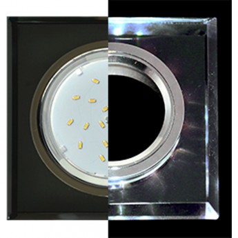 Встраиваемый светильник ECOLA GX53 H4 LD5313 GLASS SN53SNECH черный хром, черный Встраиваемый светильник ECOLA GX53 H4 LD5313 GLASS SN53SNECH черный хром, черный